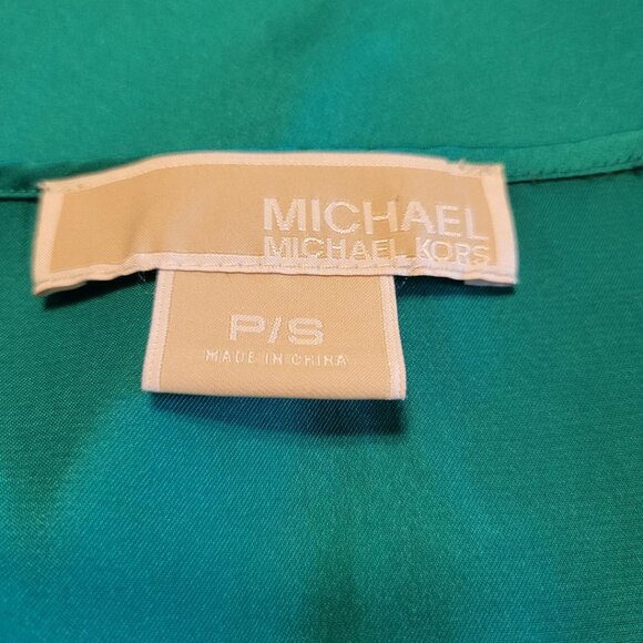 MICHAEL Michael Kors Teal Satin Blouse - Picture 6 of 9